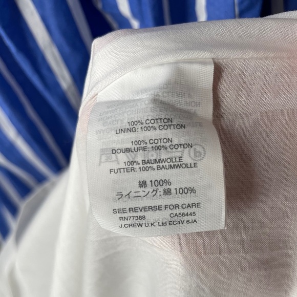 NWT J. Crew Long Drapey Spaghetti Strap Maxi Dress Blue & White Stripe Size 4 - Picture 11 of 14